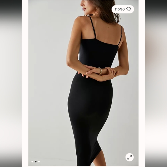 BRAND NEW Intimately Free People Black Tea Length Seamless Slip Dress Size XS/S - Picture 2 of 9